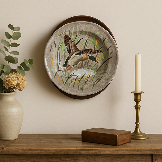 Gien Rambouillet Deep Plate – Mallard Duck – Vintage France