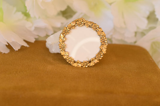 Antique Art Nouveau Vermeil Photo Locket – Gold-Plated Silver – Floral Design – Circa 1900