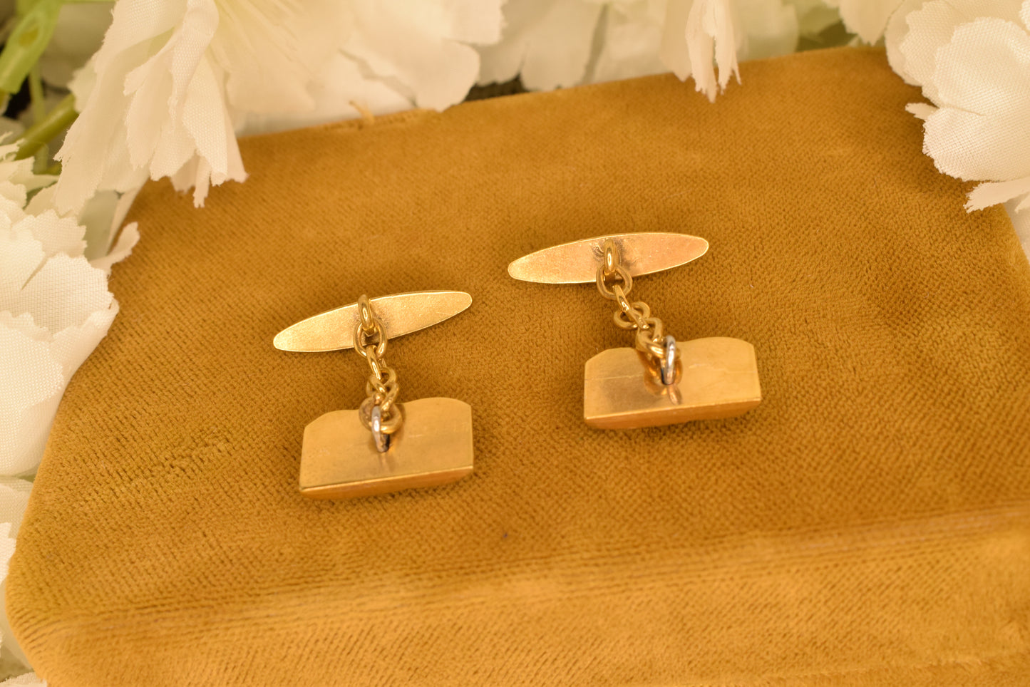 Antique Hare Cufflinks, Gold and Silver Plated, Edwardian Style circa 1900-1920, Vintage Hunt Motif Jewelry