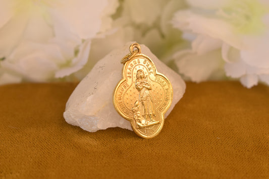 Antique Joan of Arc Medal – Orléans – 1909 – Gold-Tone Metal