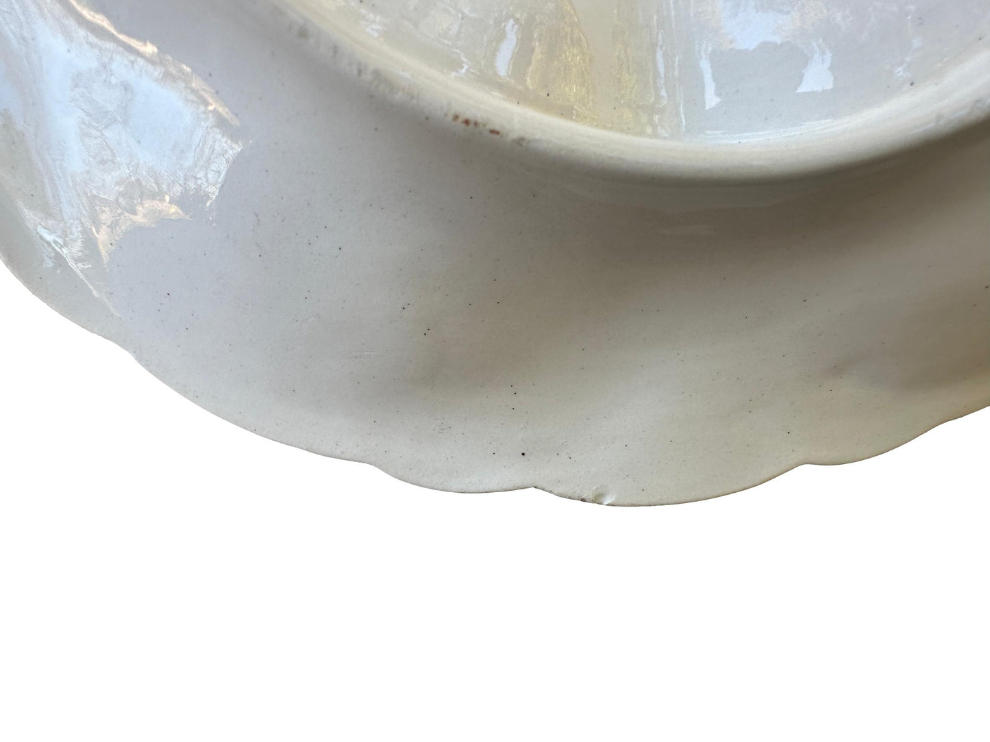 Digoin Sarreguemines Majolica Scalloped Oyster Plate