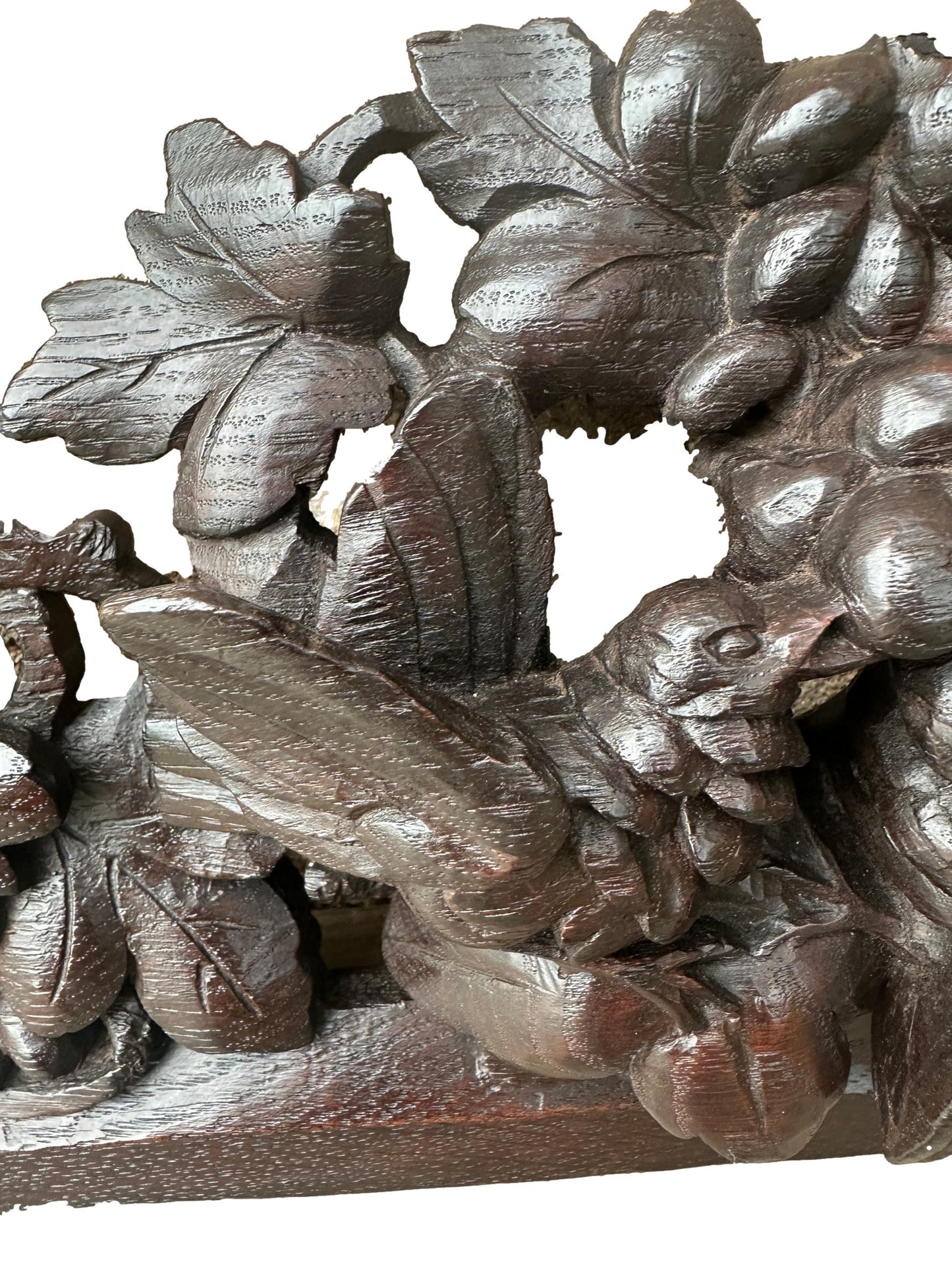 Carved wooden architectural pediment, Black Forest art, vintage decor for elegant interiors