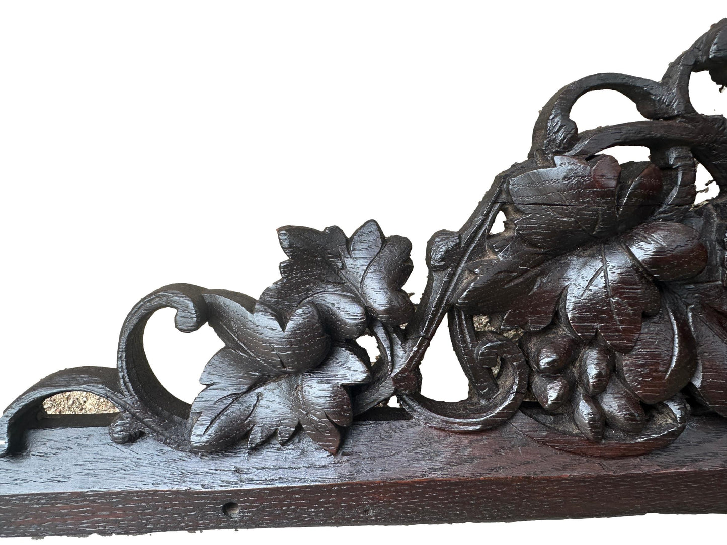 Carved wooden architectural pediment, Black Forest art, vintage decor for elegant interiors