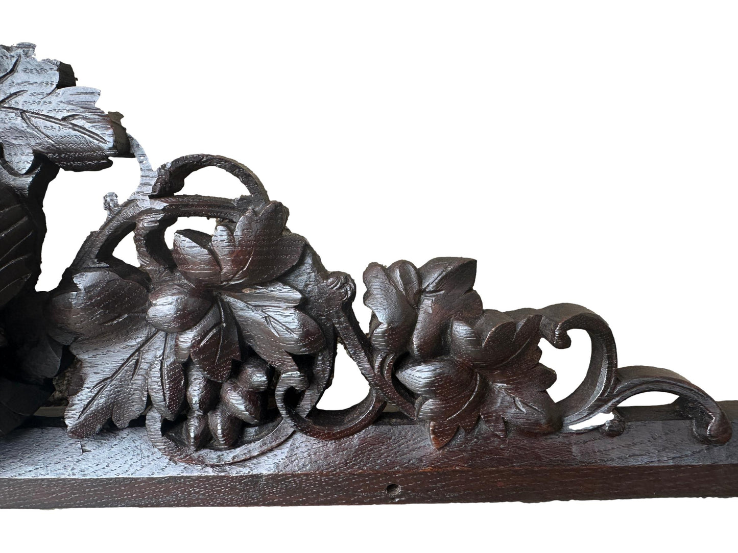 Carved wooden architectural pediment, Black Forest art, vintage decor for elegant interiors
