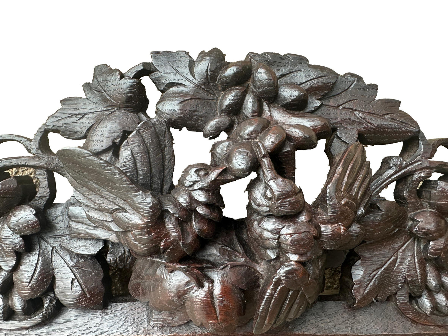 Carved wooden architectural pediment, Black Forest art, vintage decor for elegant interiors