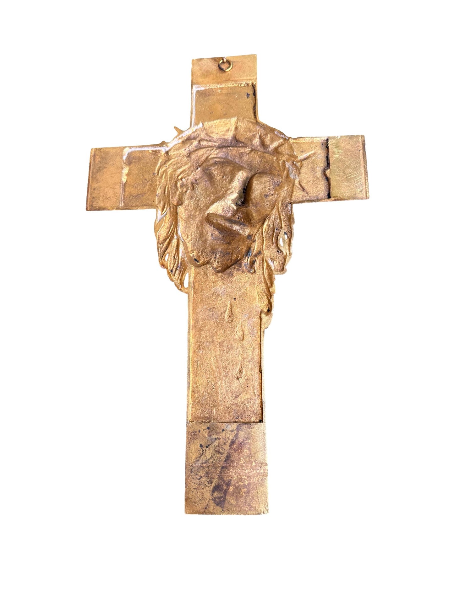 French Antique Large bronze Crucifix, Representation of Christ