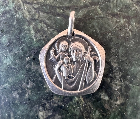 Saint Christopher Sterling Silver Medal Pendant