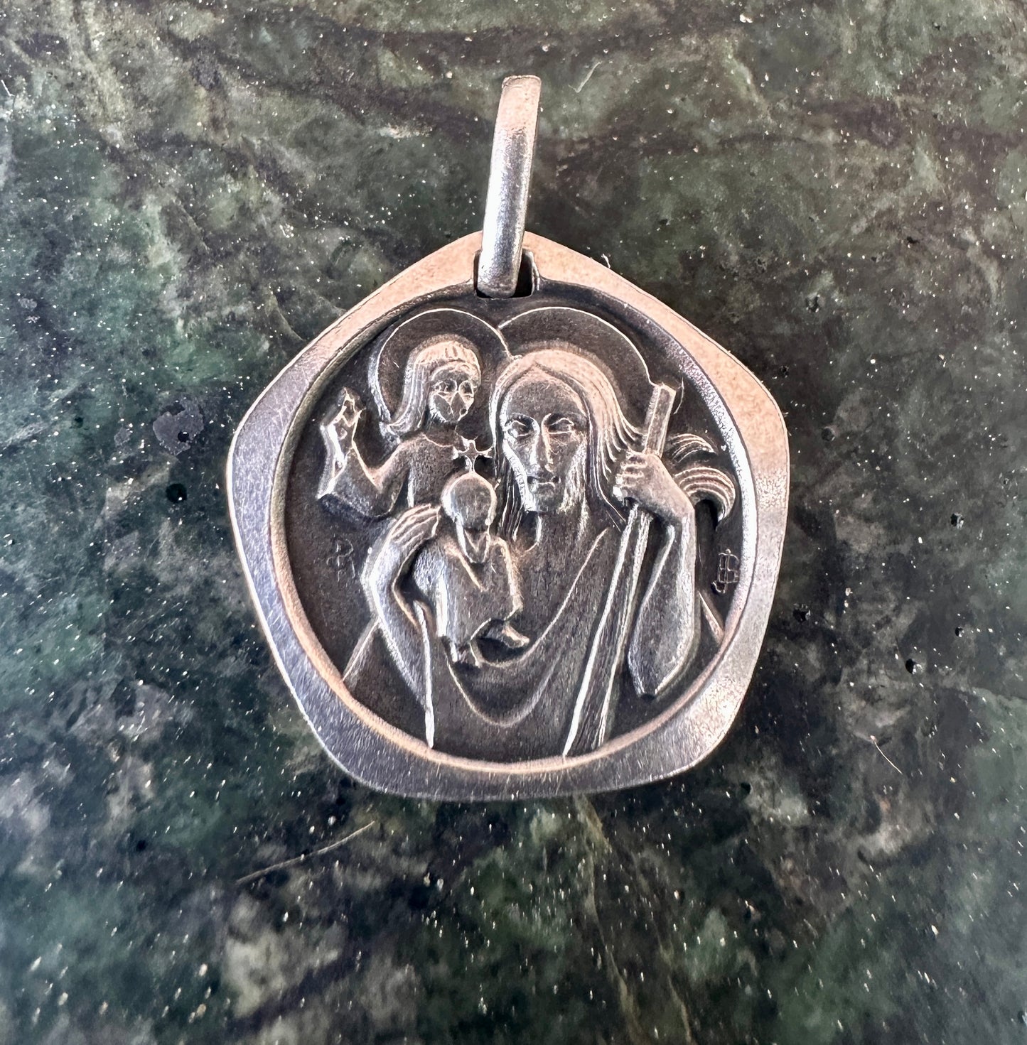 Saint Christopher Sterling Silver Medal Pendant