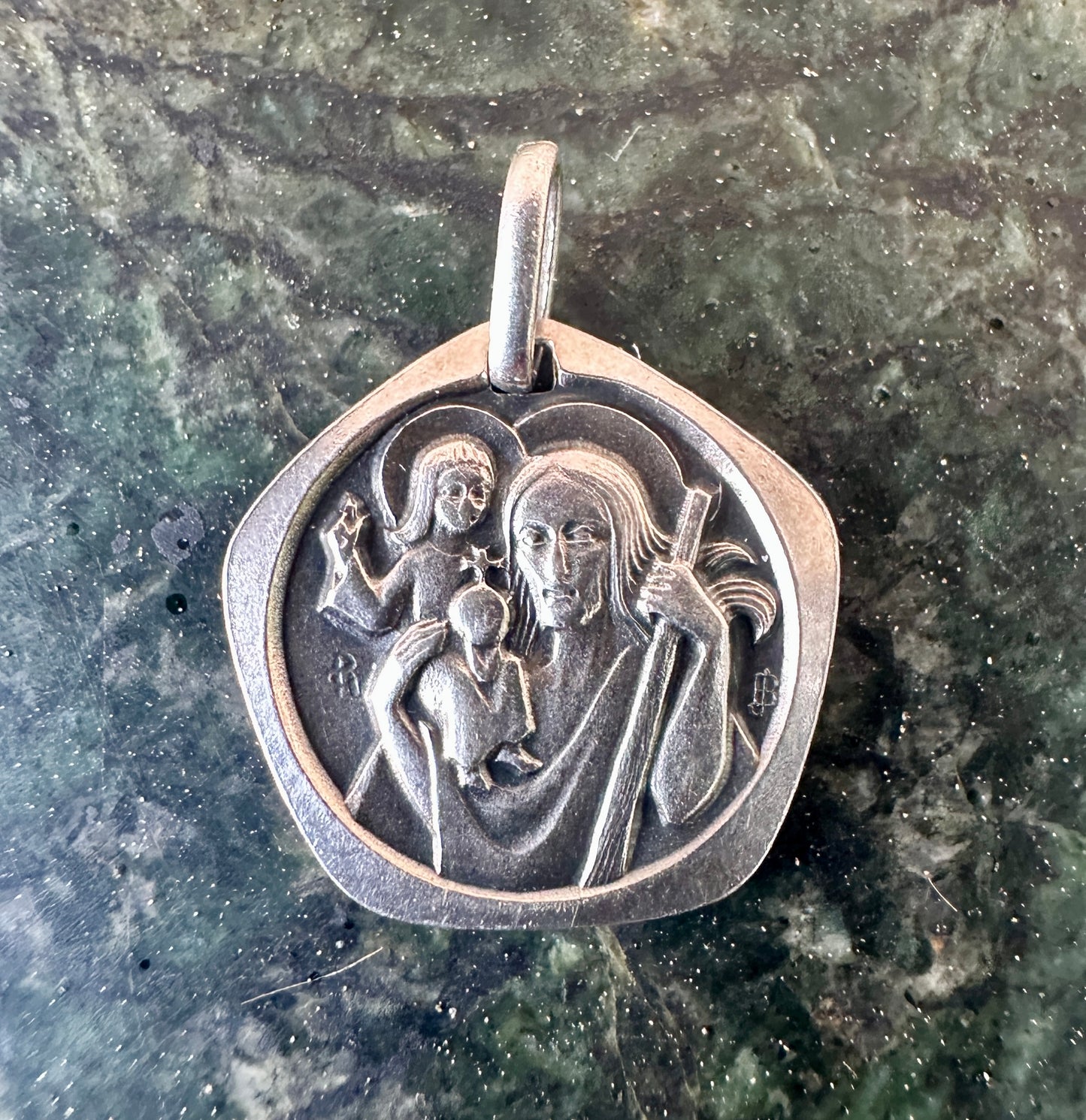 Saint Christopher Sterling Silver Medal Pendant