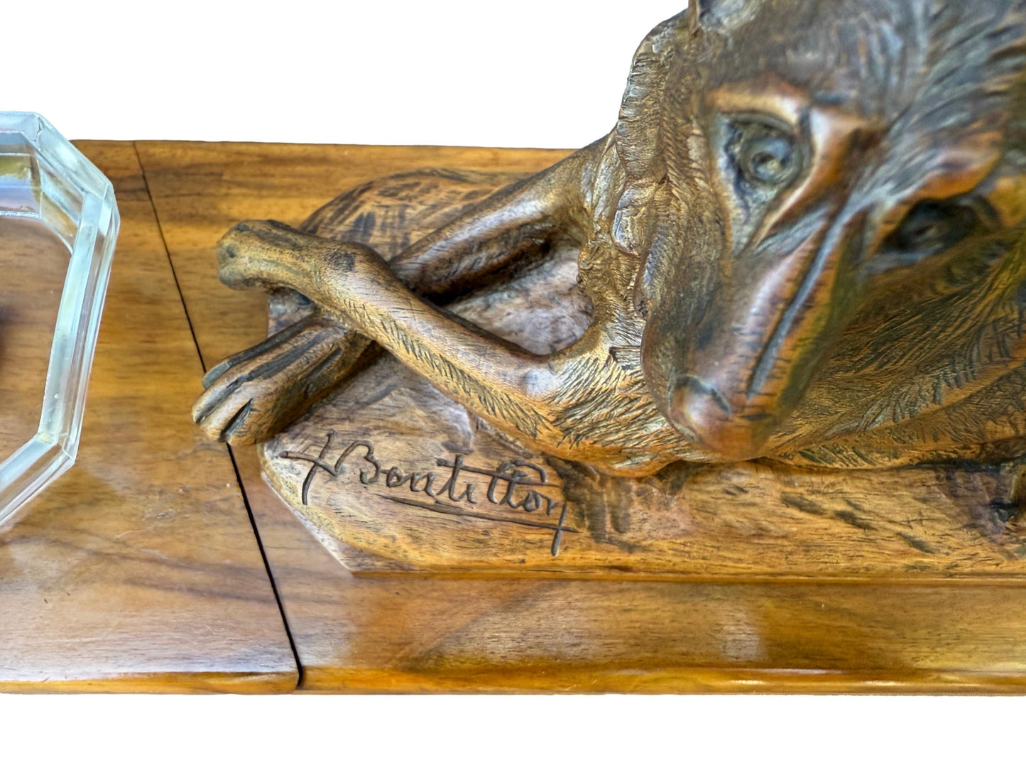 Antique German Shepherd Dog Card Box, Signed A. Boutillon – 20th