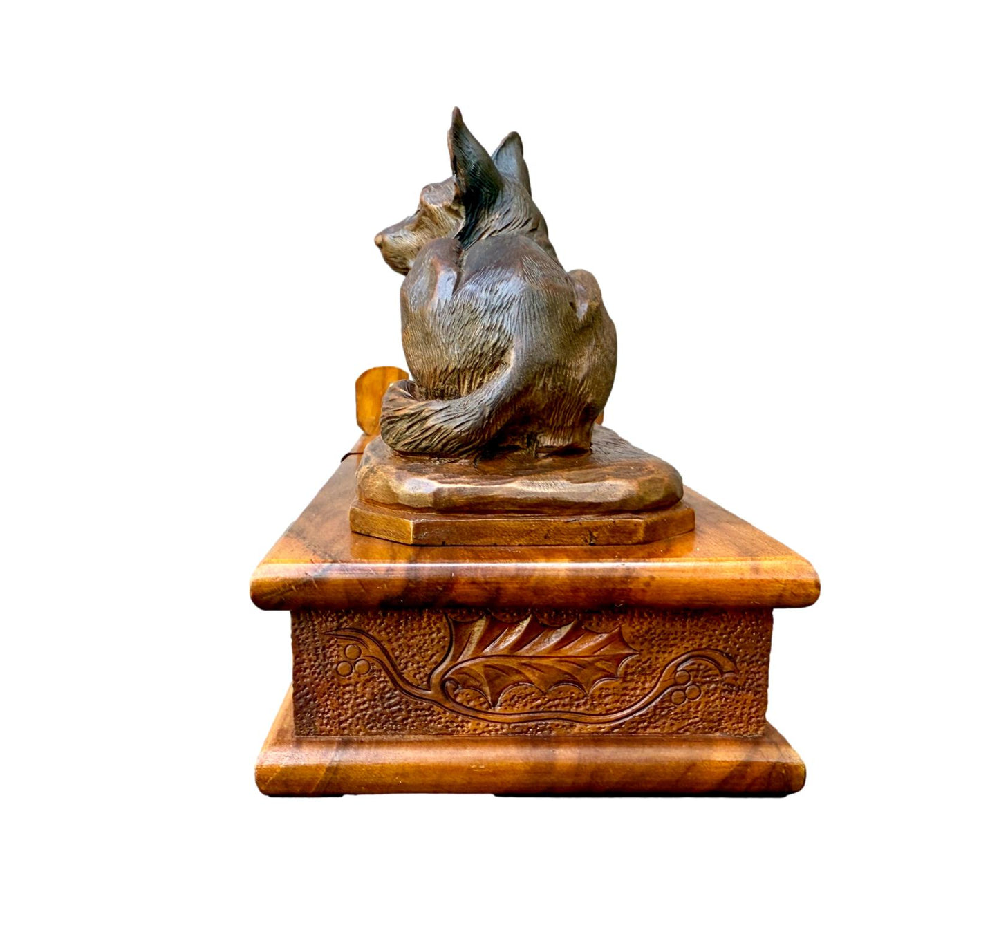 Antique German Shepherd Dog Card Box, Signed A. Boutillon – 20th