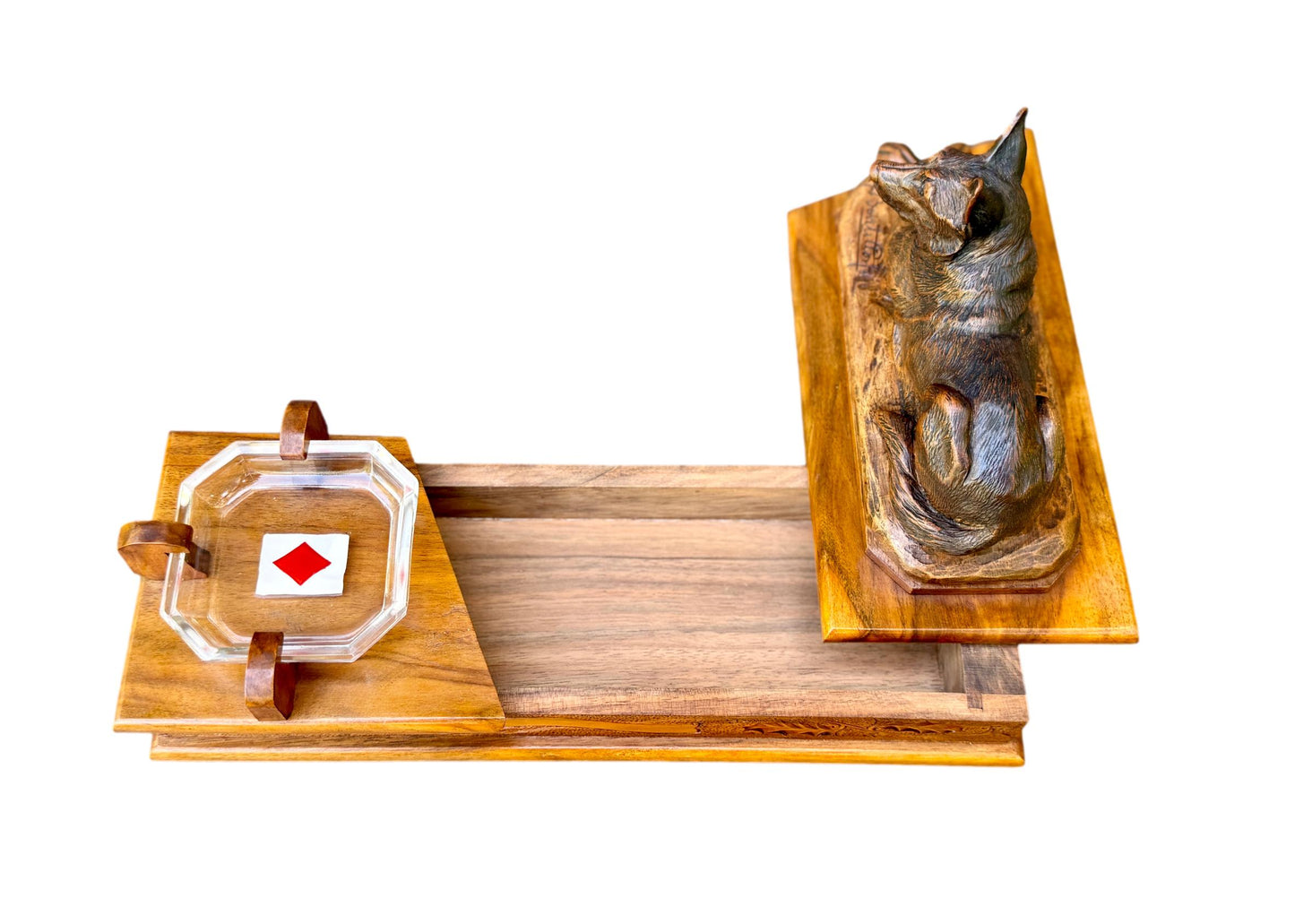 Antique German Shepherd Dog Card Box, Signed A. Boutillon – 20th