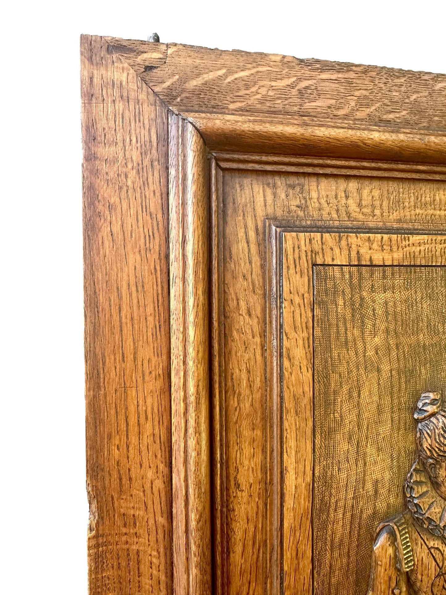 French antique carved oak wood door