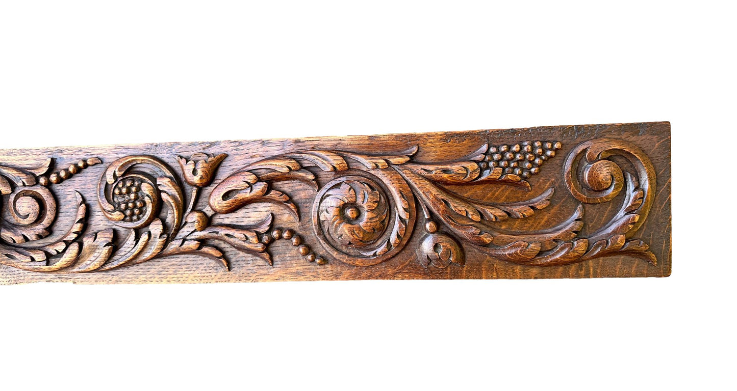 Large Antique French Carved Wood Pediment Panel