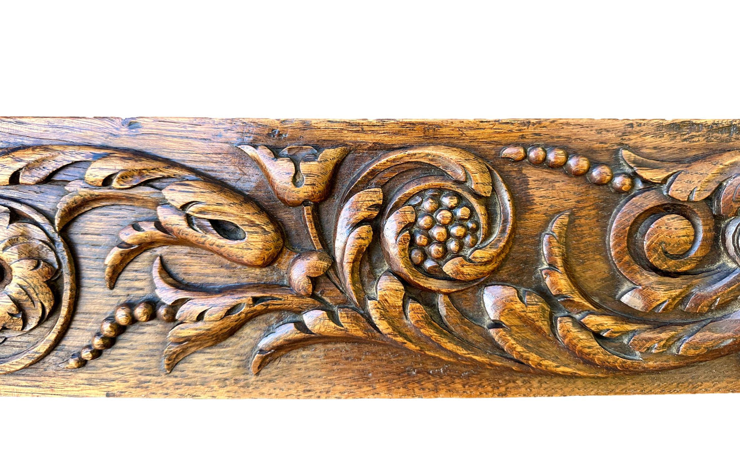 Large Antique French Carved Wood Pediment Panel