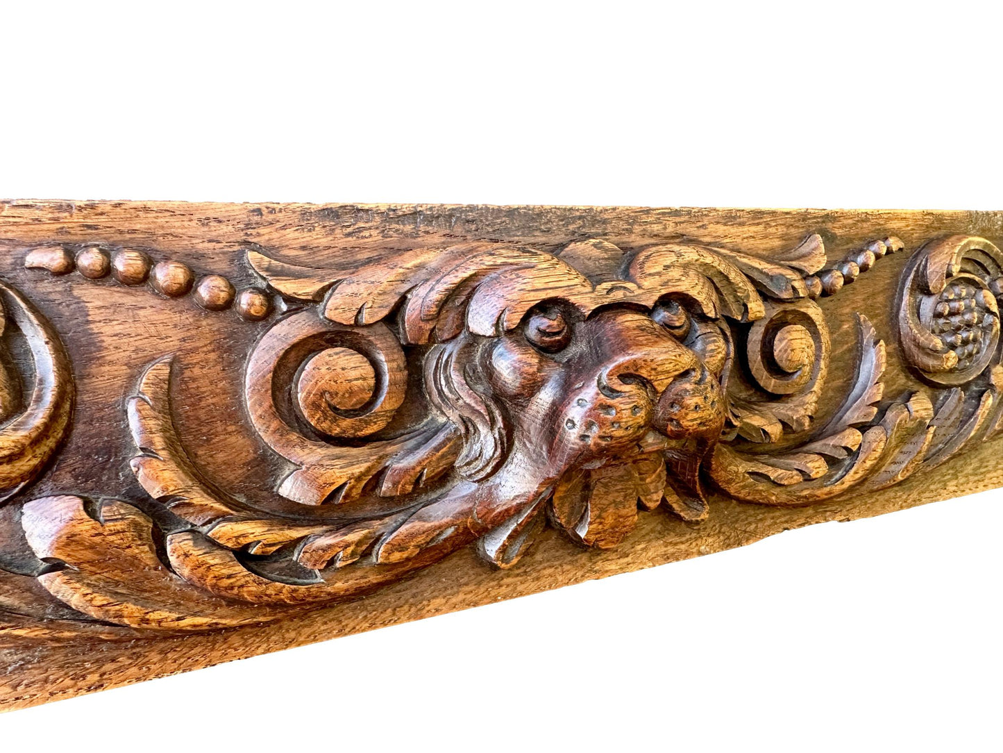 Large Antique French Carved Wood Pediment Panel
