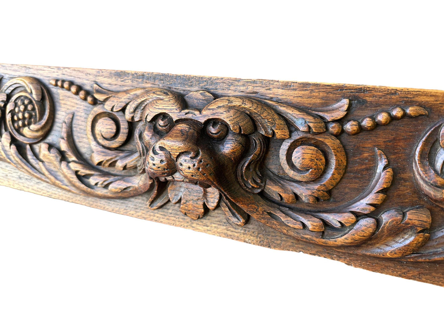 Large Antique French Carved Wood Pediment Panel