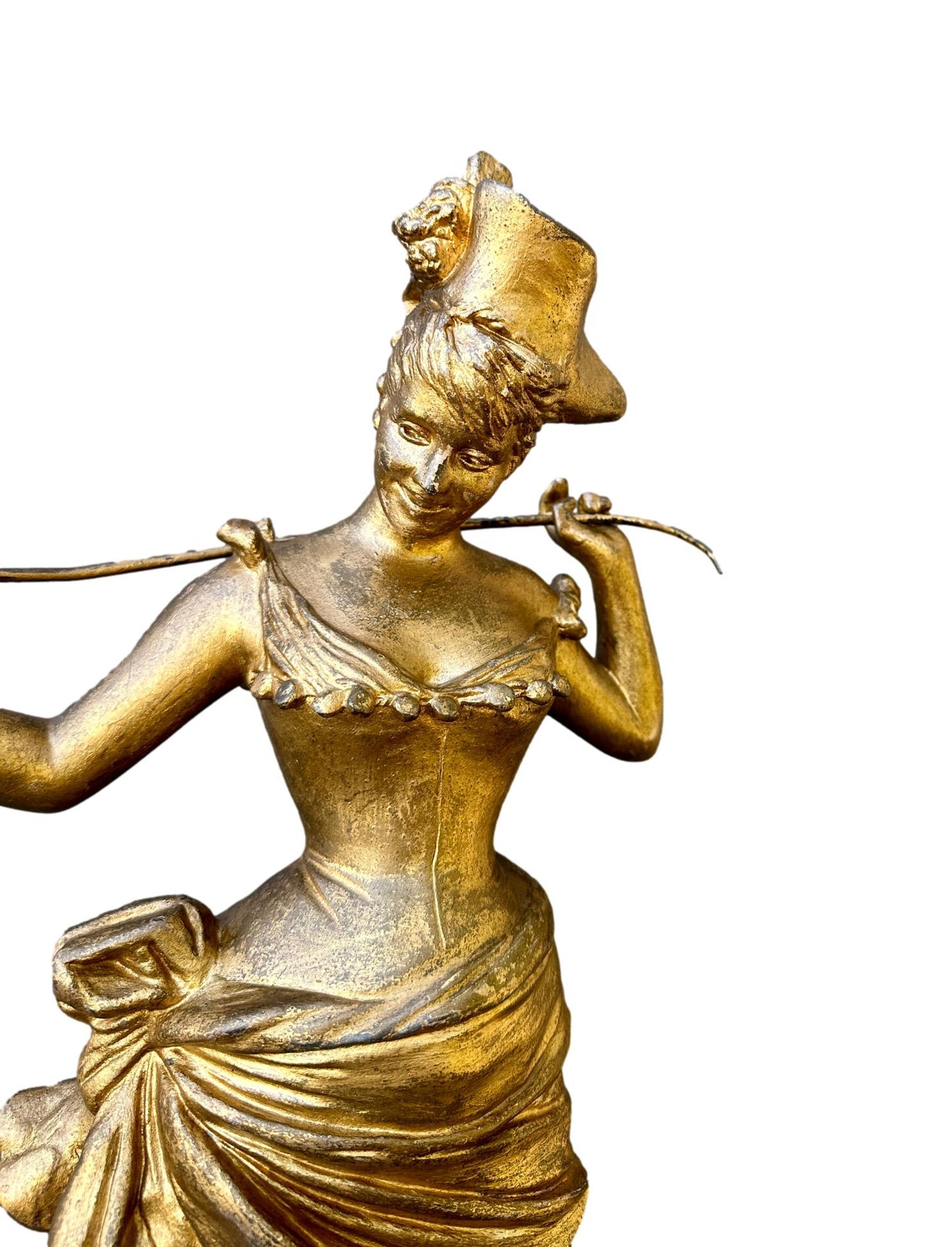 Large Antique Spelter Sculpture “L'Écuyère à la Badine” Van der Straeten, 1887