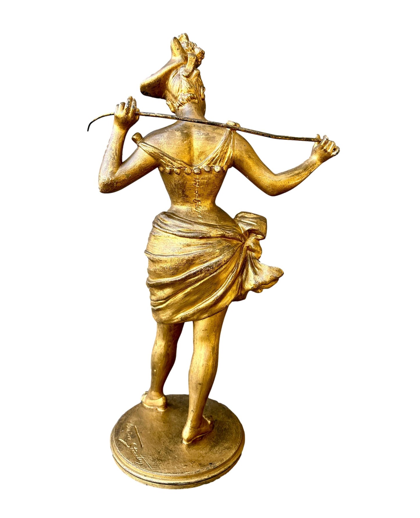 Large Antique Spelter Sculpture “L'Écuyère à la Badine” Van der Straeten, 1887