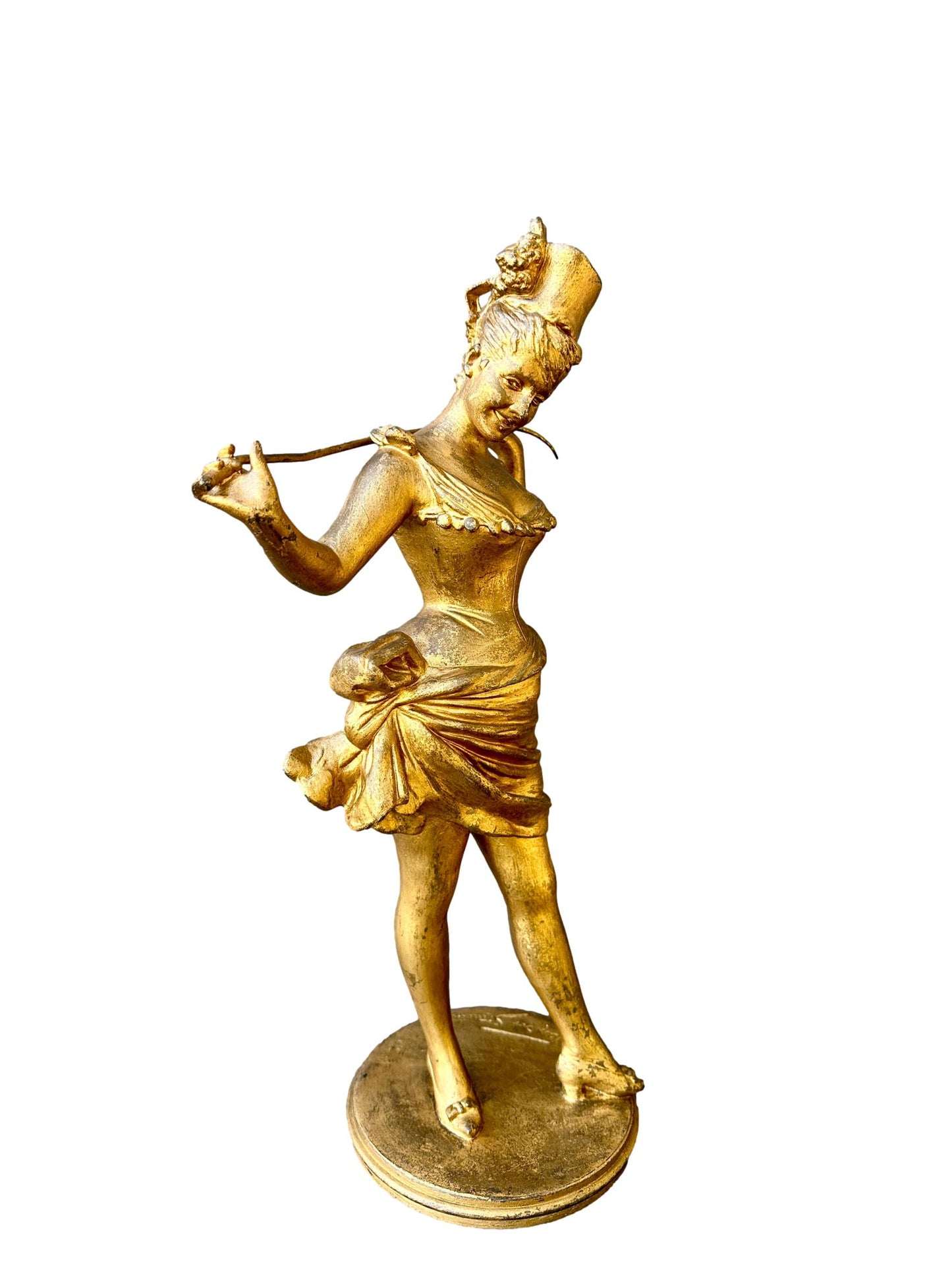 Large Antique Spelter Sculpture “L'Écuyère à la Badine” Van der Straeten, 1887