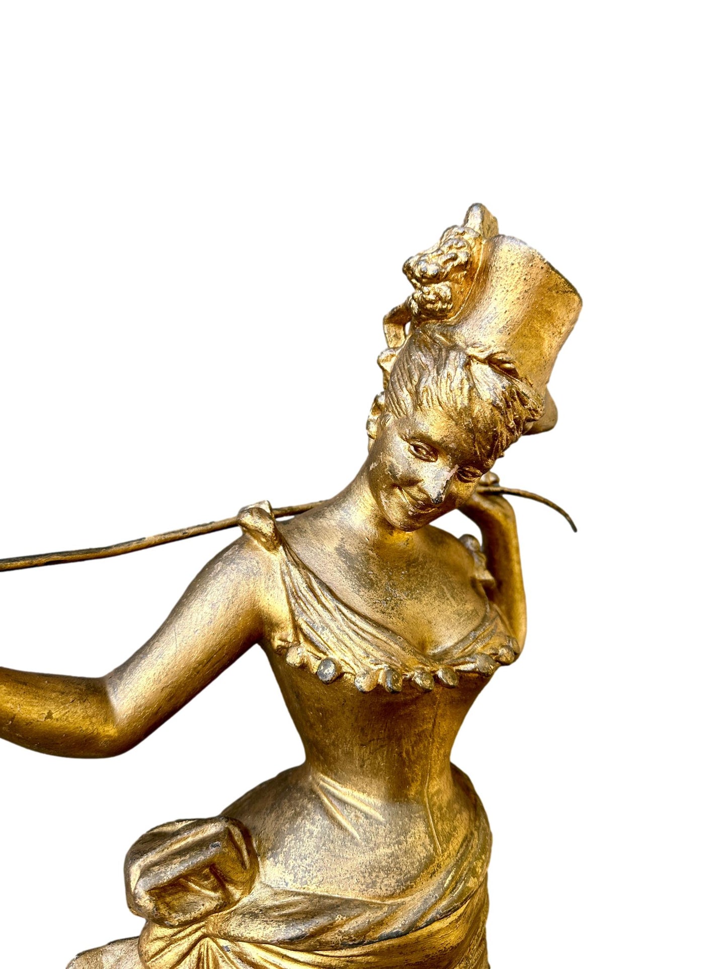 Large Antique Spelter Sculpture “L'Écuyère à la Badine” Van der Straeten, 1887