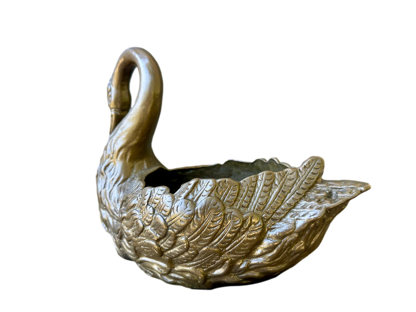 Antique French Bronze Planter, Figurative Swan, 1940s
