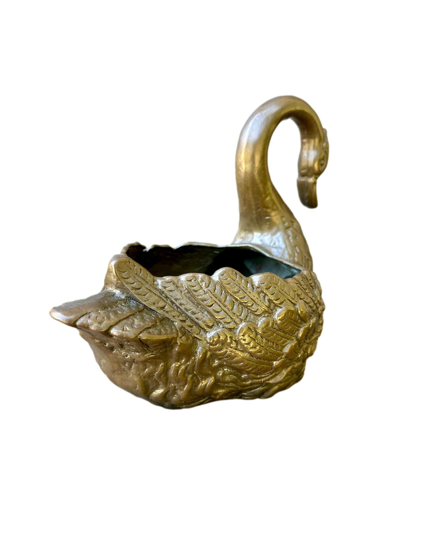 Antique French Bronze Planter, Figurative Swan, 1940s