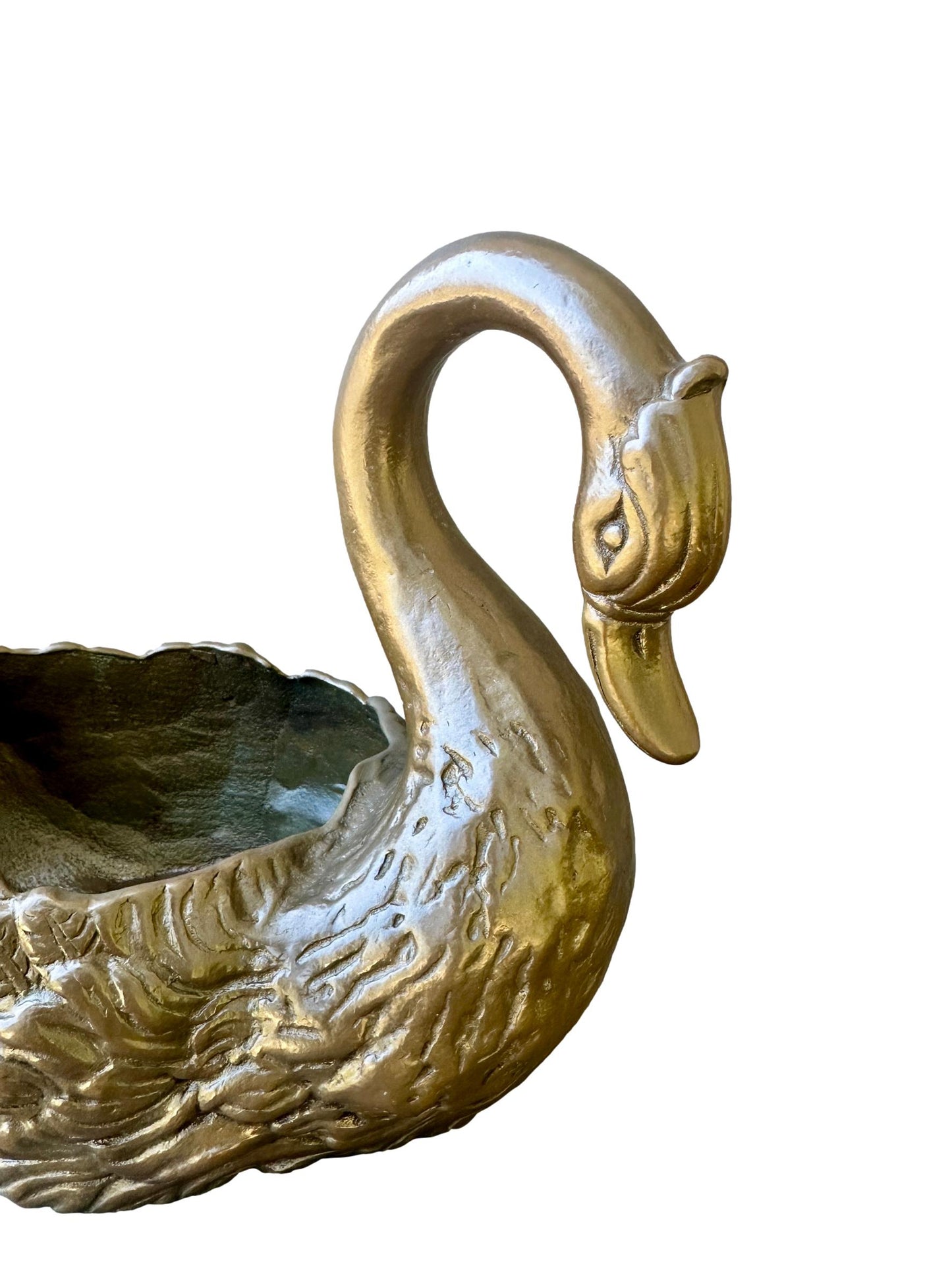 Antique French Bronze Planter, Figurative Swan, 1940s