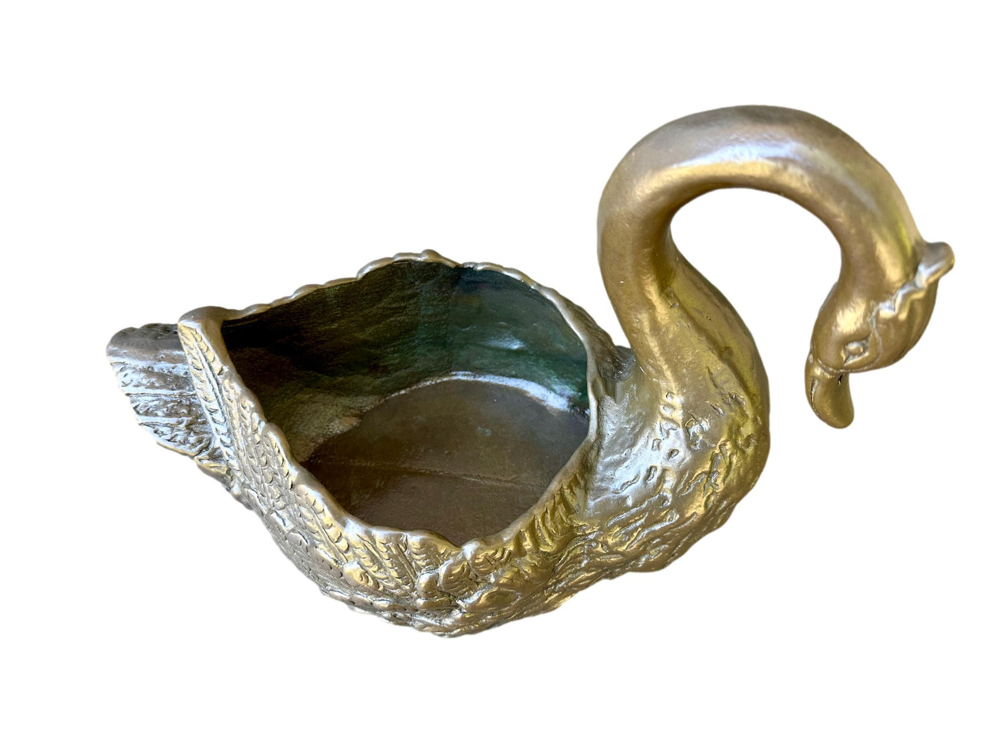 Antique French Bronze Planter, Figurative Swan, 1940s