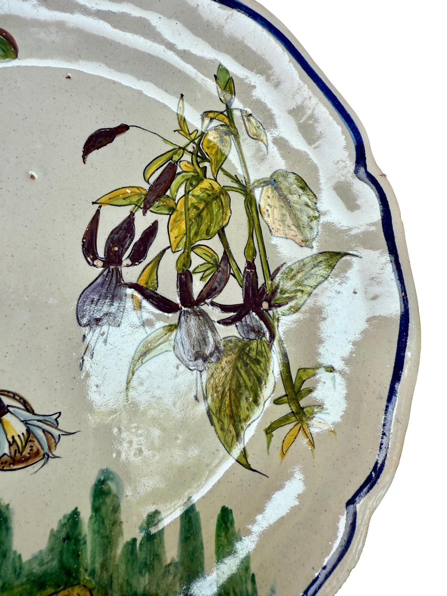 Antique HB Quimper Plate – 19th Century French Faience