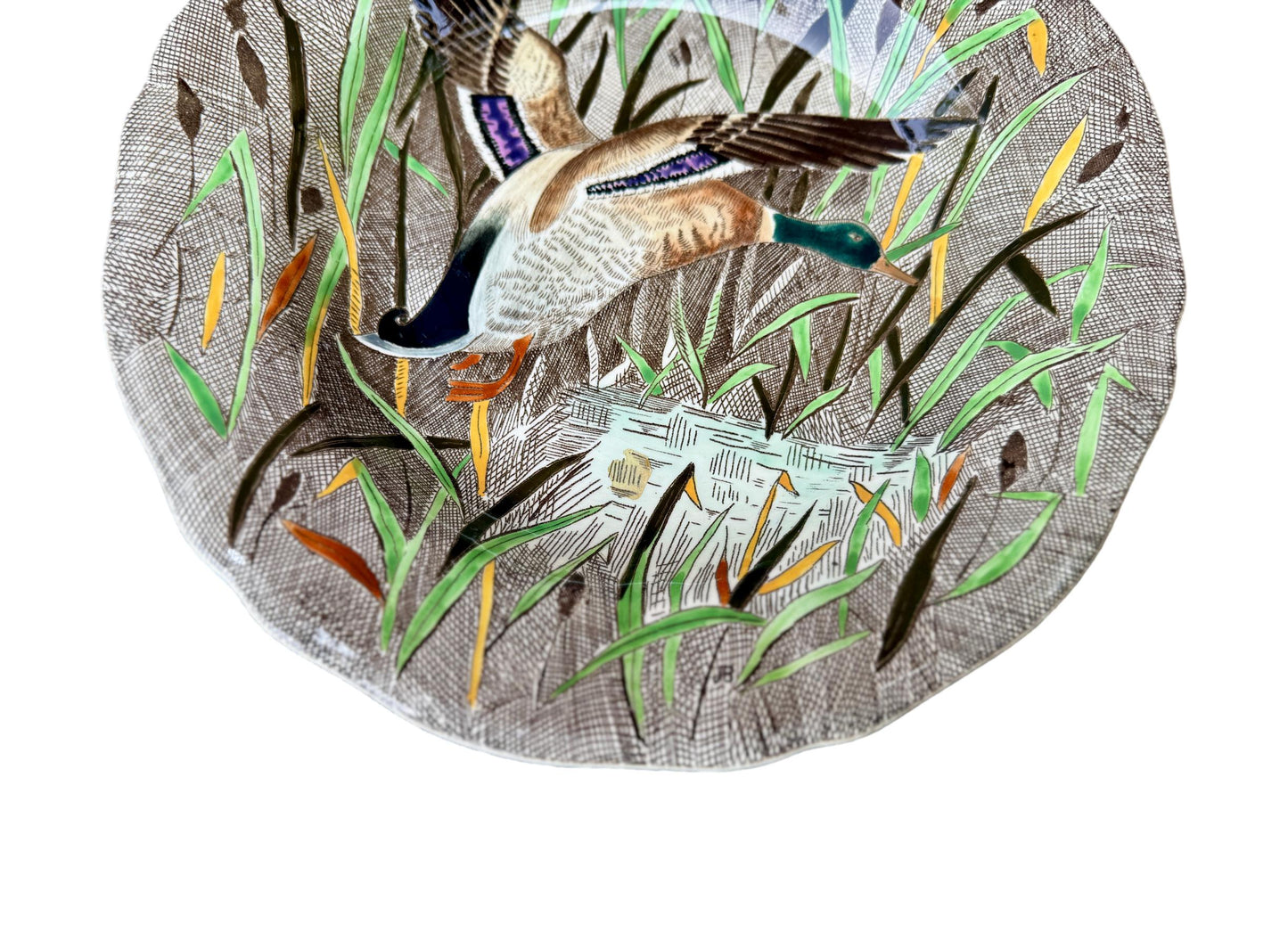 Gien Rambouillet Deep Plate – Mallard Duck – Vintage France