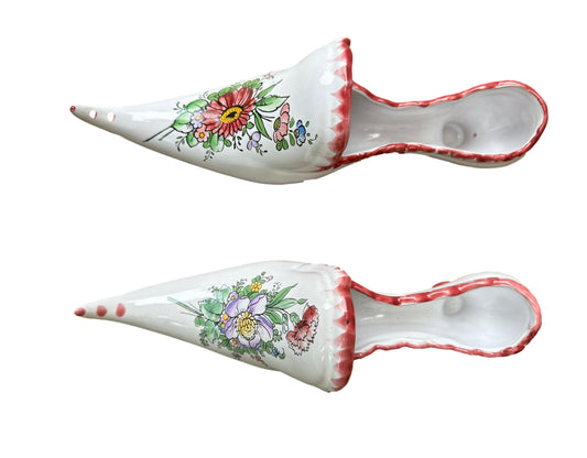 Faïencerie Art Angouleme LE RENOLEAU Pair Majolica Shoes