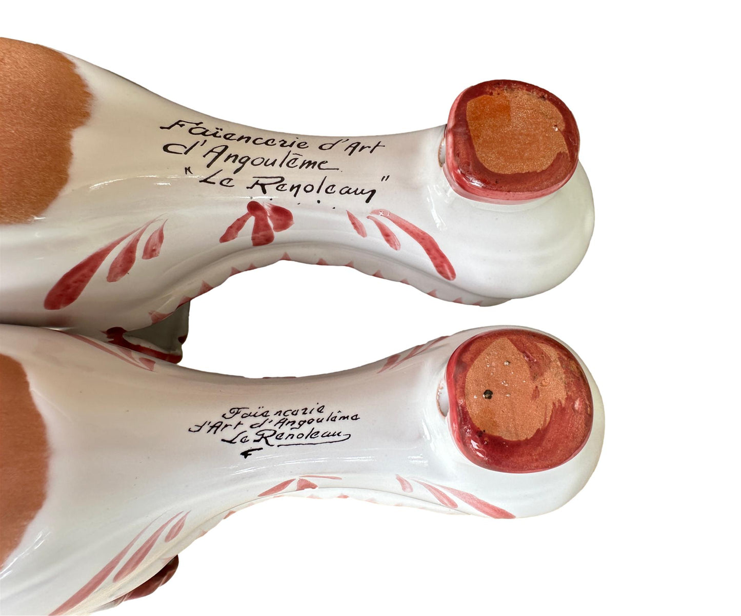 Faïencerie Art Angouleme LE RENOLEAU Pair Majolica Shoes