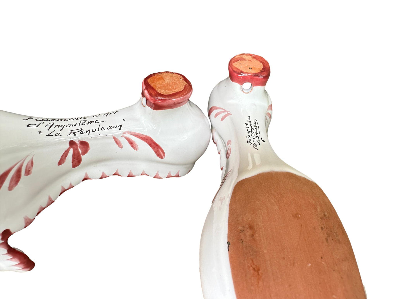 Faïencerie Art Angouleme LE RENOLEAU Pair Majolica Shoes