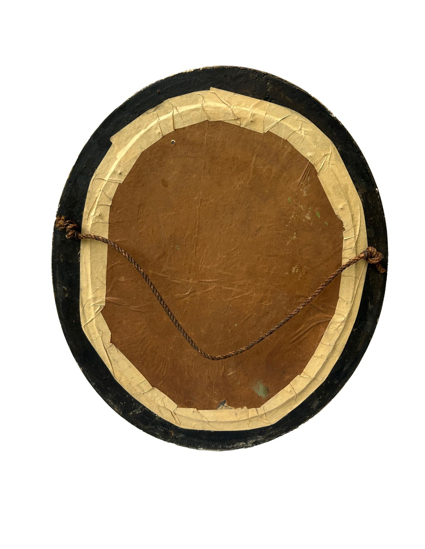 Exceptional Napoleon III Oval Religious Frame – Gold Leaf Christ & Original Domed Glass (c. 1880)