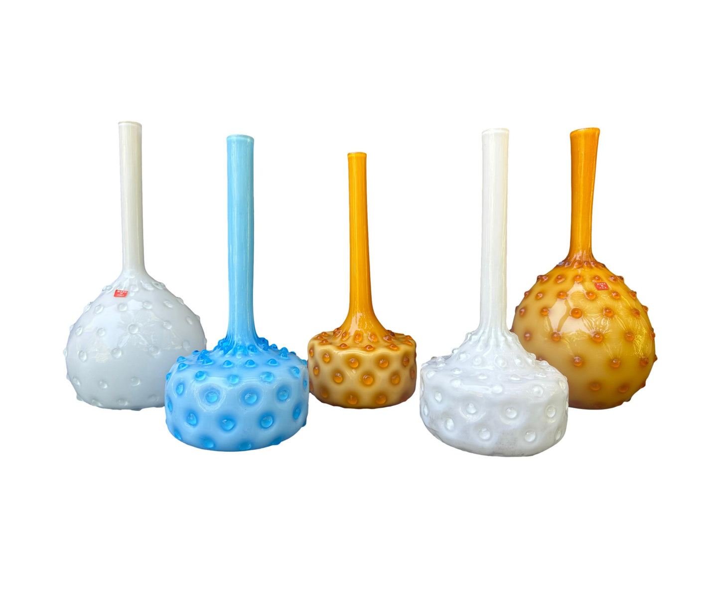 Empoli Italian Amber Cased Glass Seed Pod Bud Vase