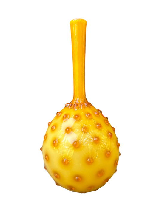 Empoli Italian Amber Cased Glass Seed Pod Bud Vase