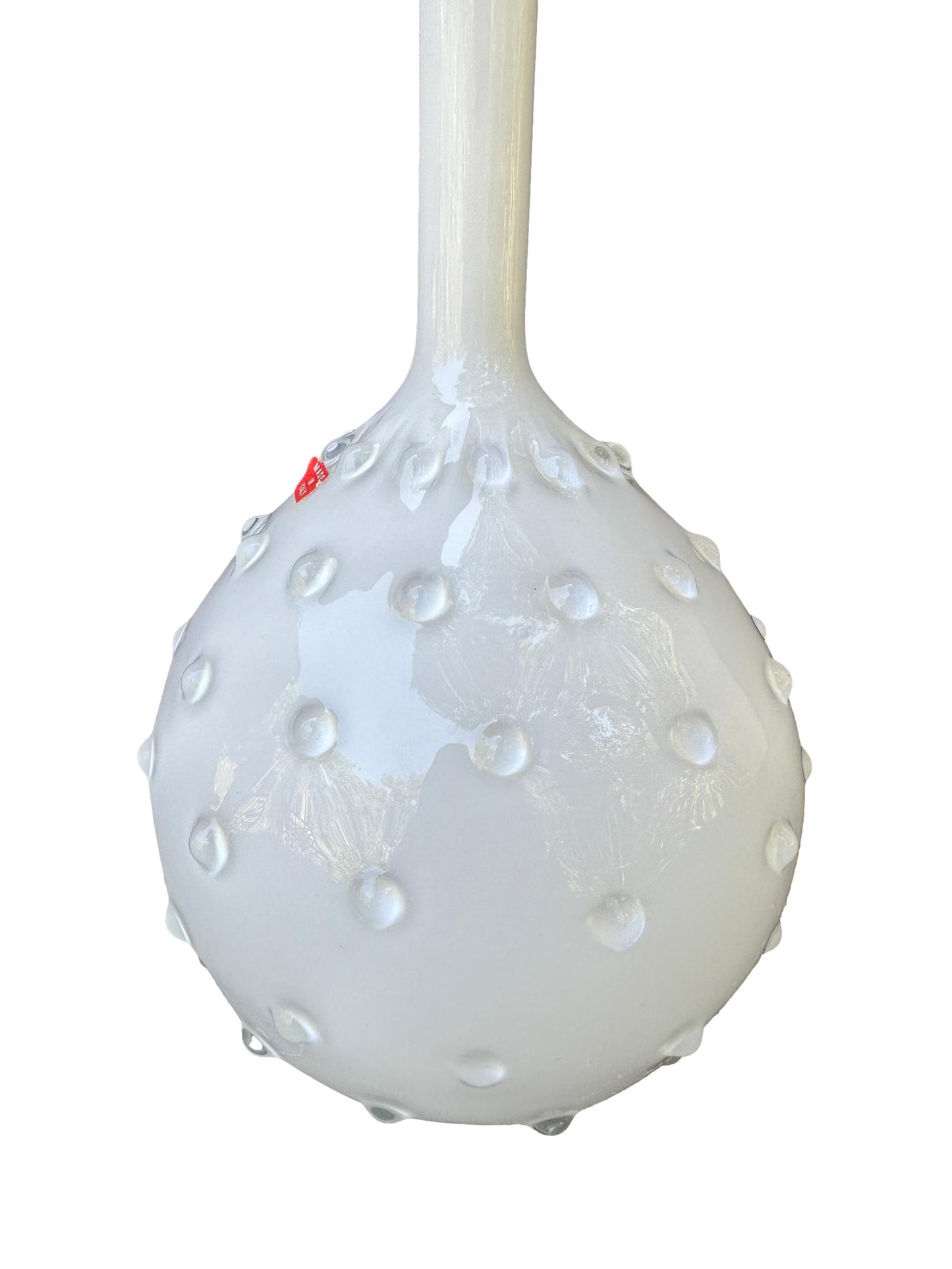 Empoli Italian White Cased Glass Seed Pod Bud Vase