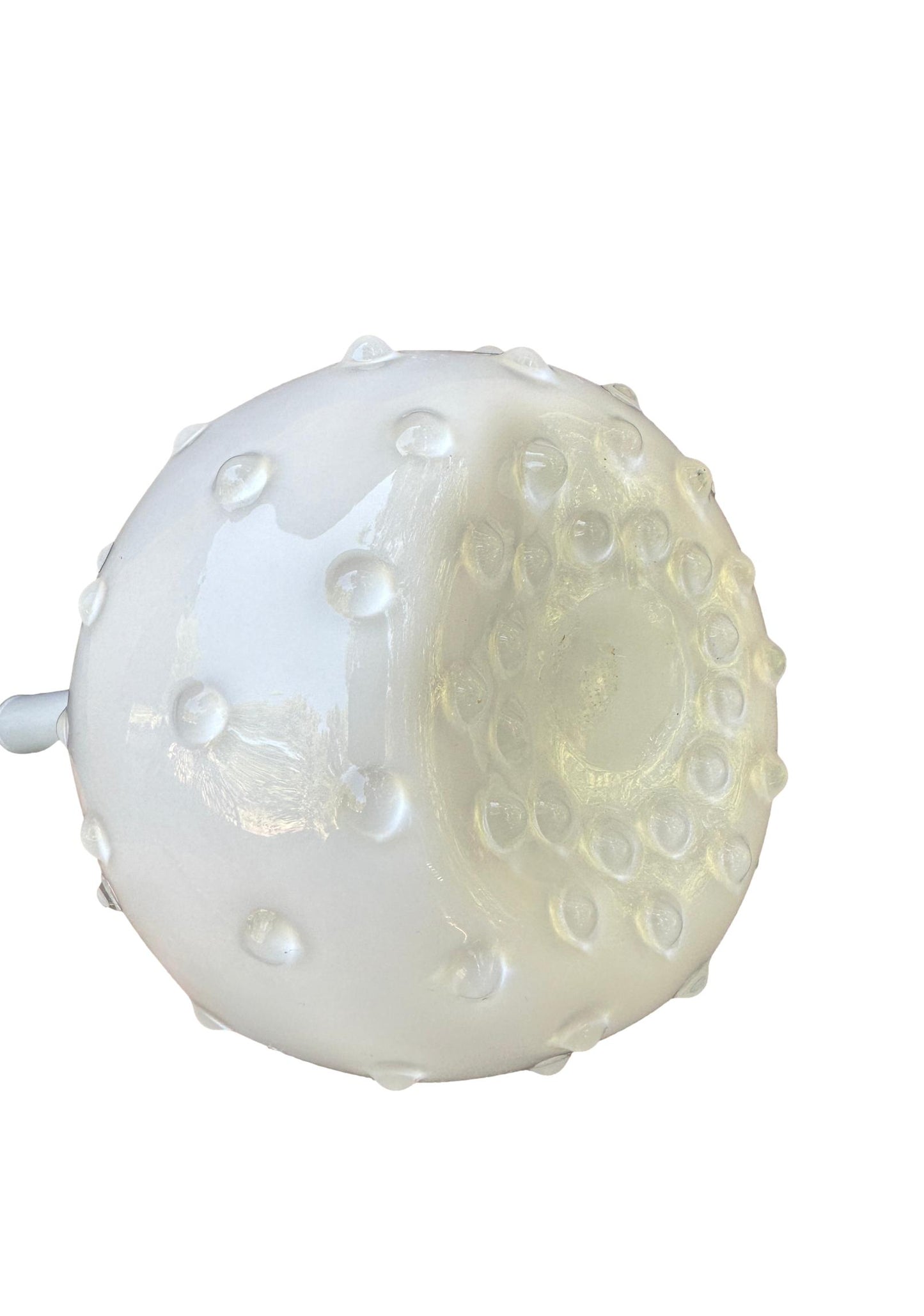 Empoli Italian White Cased Glass Seed Pod Bud Vase