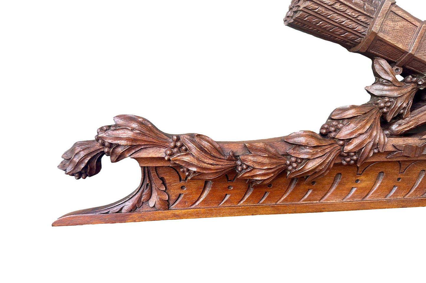 Antique Carved Walnut Pediment – Louis XVI Style 19th Century French Architectural Element