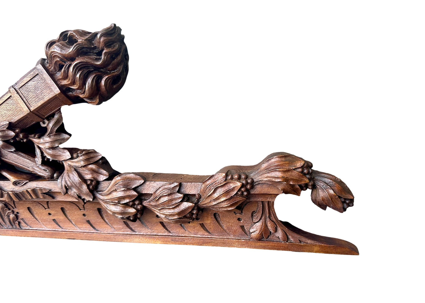 Antique Carved Walnut Pediment – Louis XVI Style 19th Century French Architectural Element