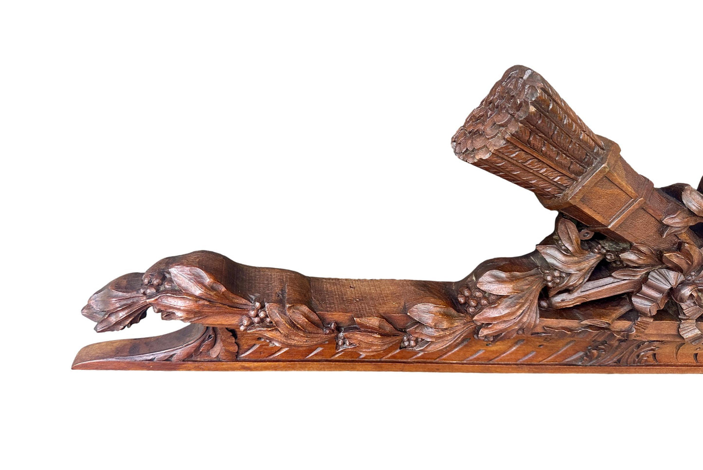 Antique Carved Walnut Pediment – Louis XVI Style 19th Century French Architectural Element