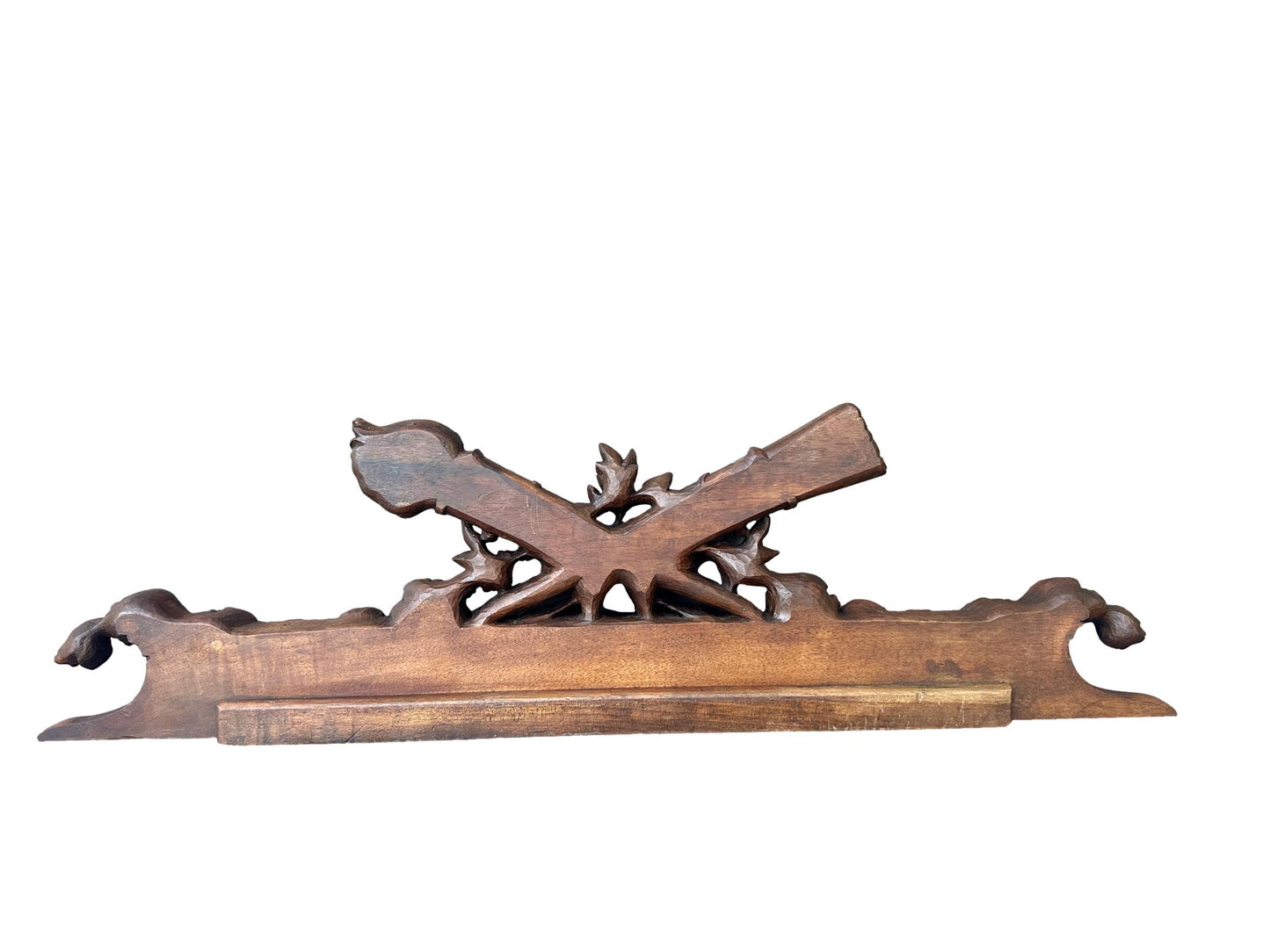 Antique Carved Walnut Pediment – Louis XVI Style 19th Century French Architectural Element