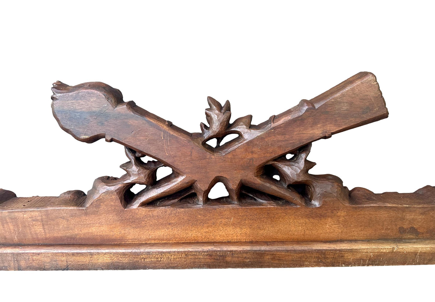 Antique Carved Walnut Pediment – Louis XVI Style 19th Century French Architectural Element