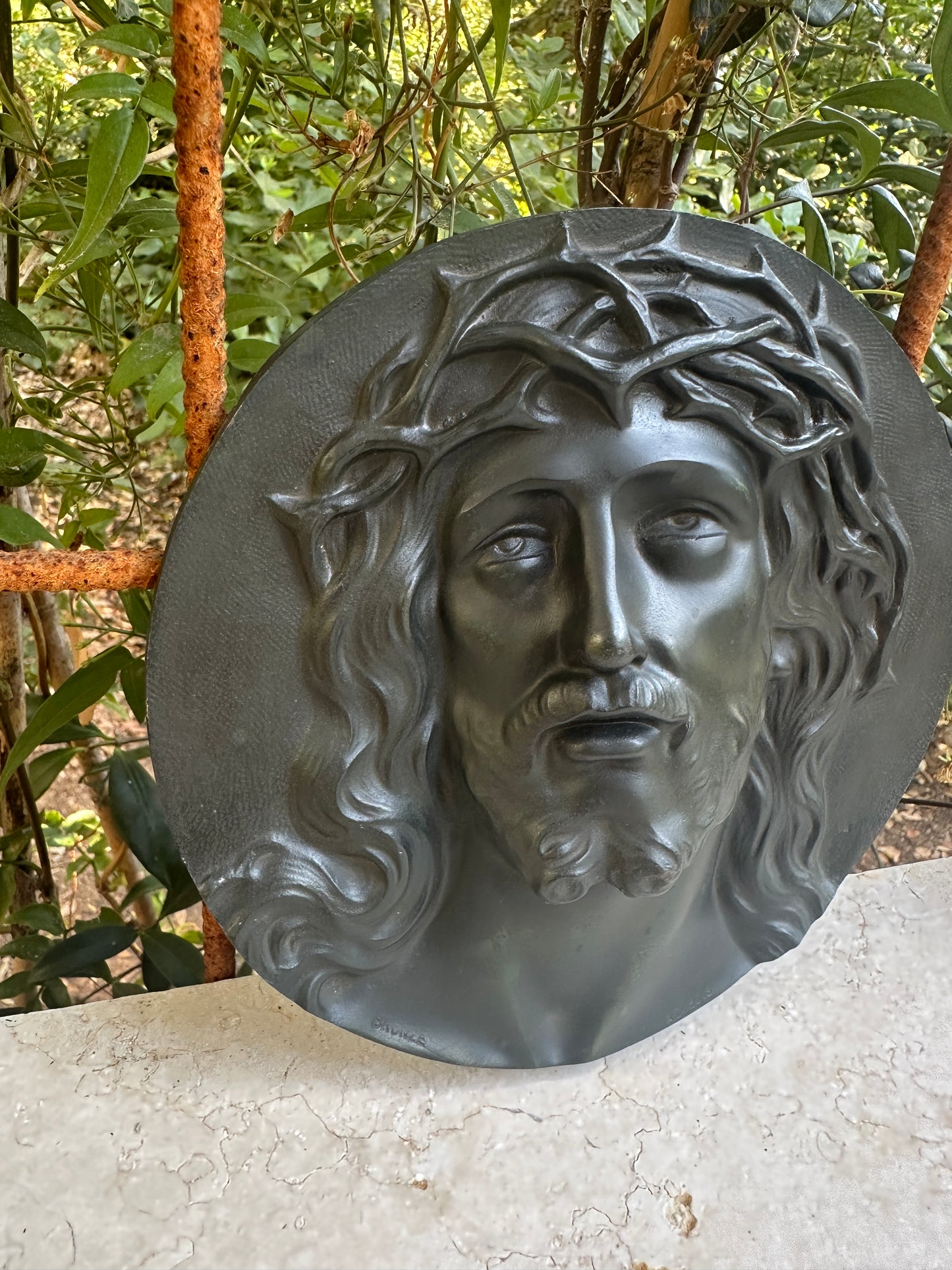 Antique Bronze Plaque of Christ – French 19th c. Sacred Wall Art