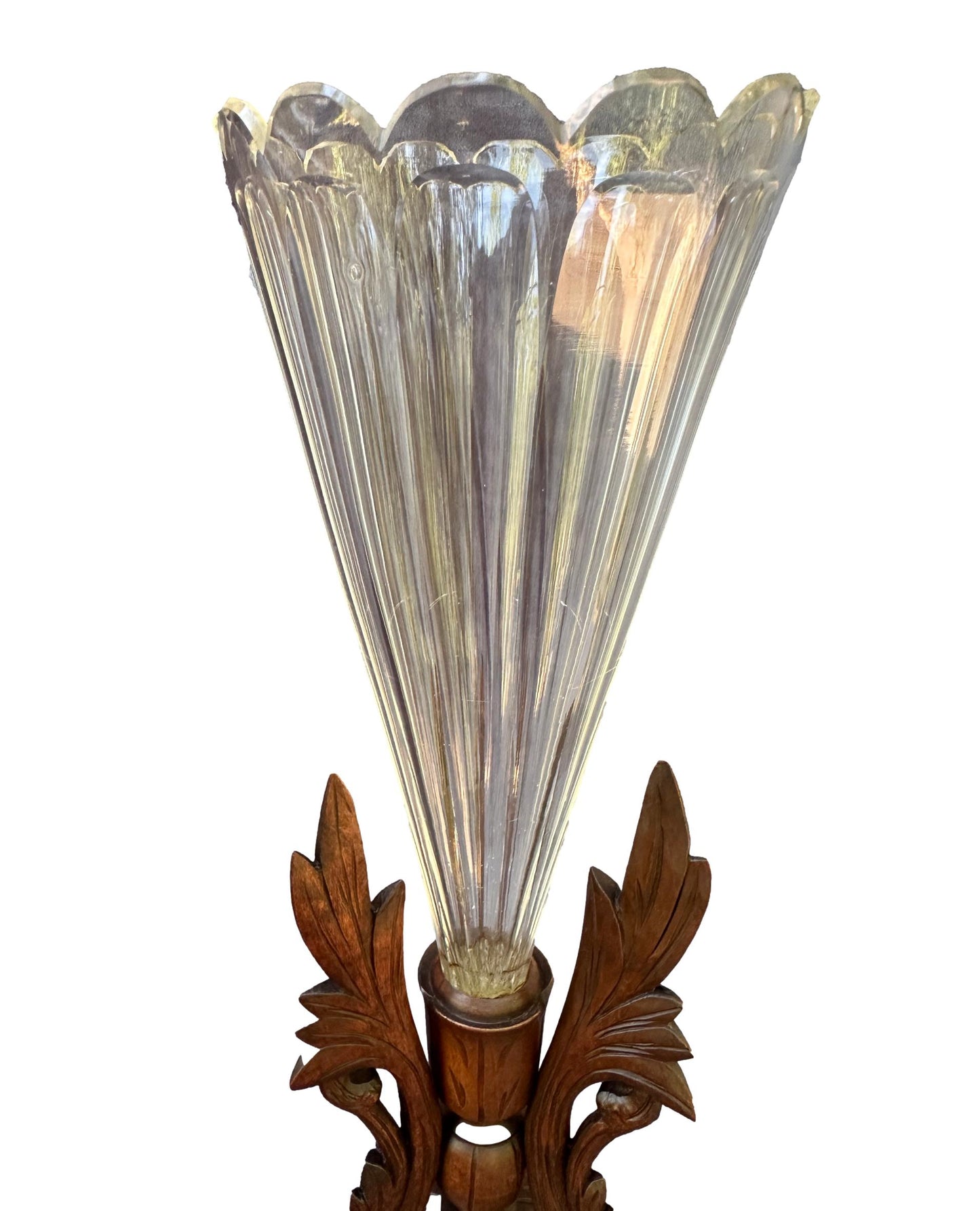 Antique Pair of black forest crystal vases 19th