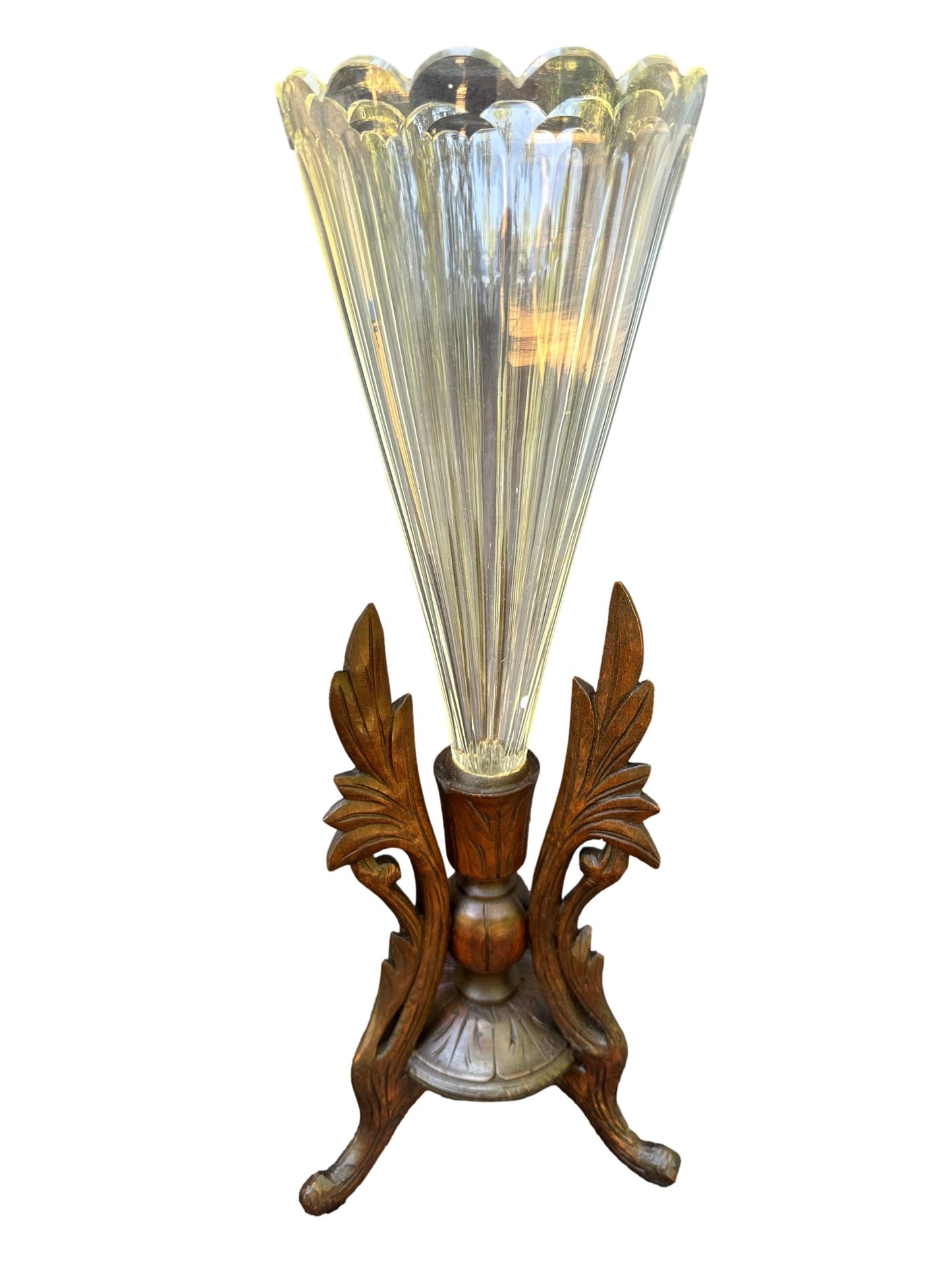 Antique Pair of black forest crystal vases 19th