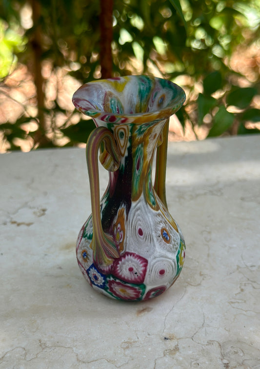 Vintage Murano Millefiori Vase – Hand Blown 1960s Art Glass