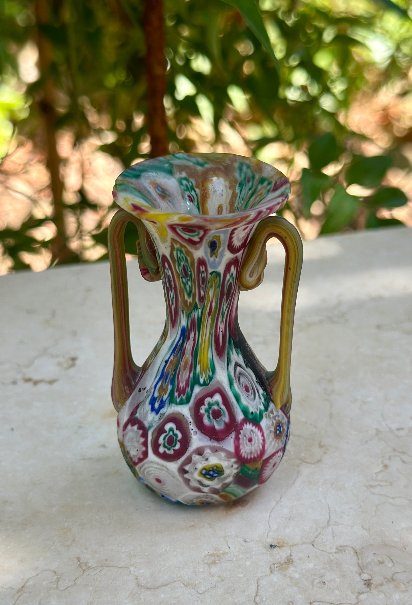 Vintage Murano Millefiori Vase – Hand Blown 1960s Art Glass