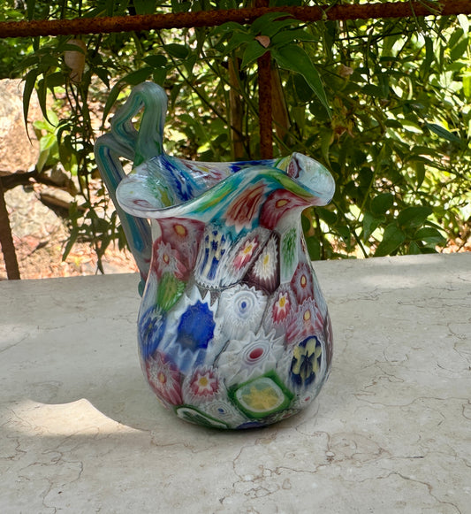 Vintage Murano Millefiori Mini Pitcher – 1960s Art Glass
